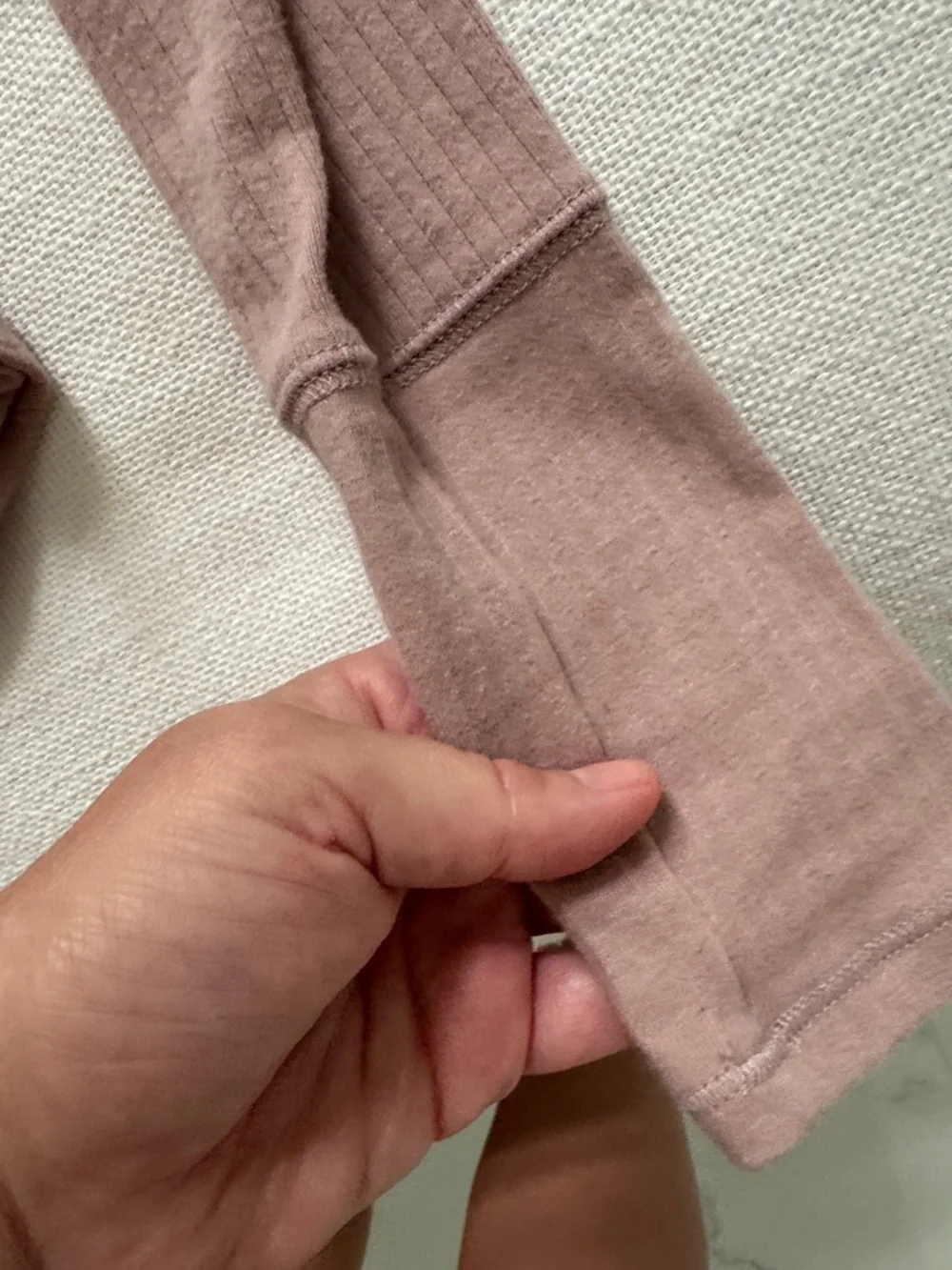 Free People Ribbed Scoop Henley Top - Mauve